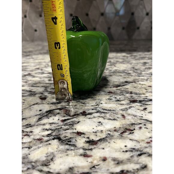 Green Pepper Murano Style Glass Home Decor Vegetable Art Deco (1) - Picture 6 of 8